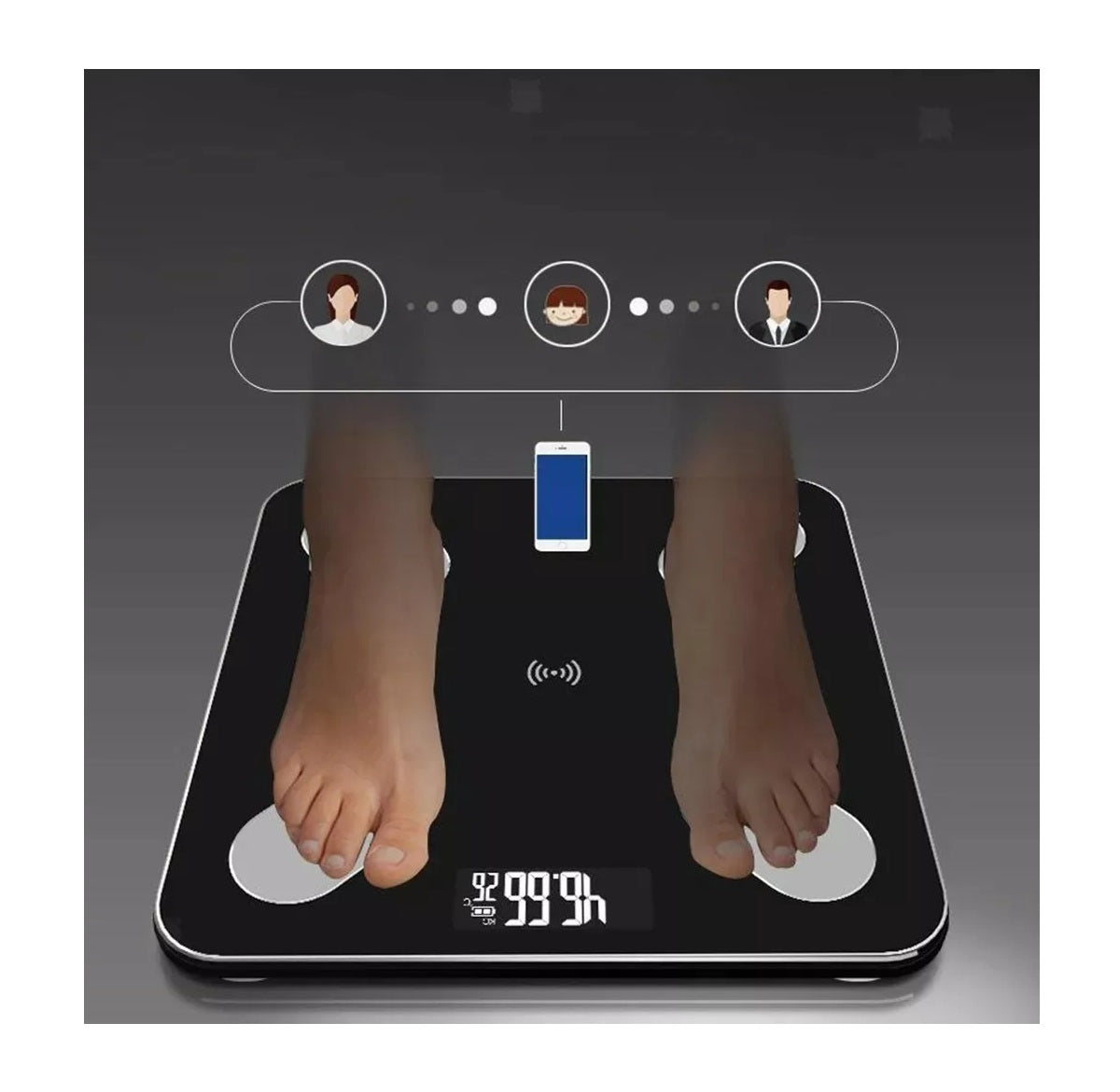Bascula Intligente Bluetooth De Vidrio, Medidas En Libras & Kg