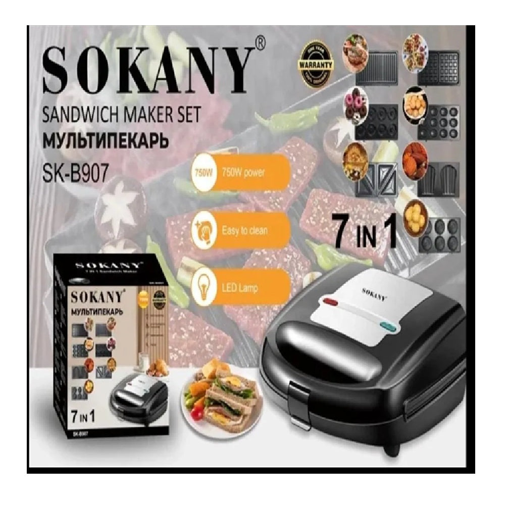 Sanduchera 7 En 1 Sokany SK-907