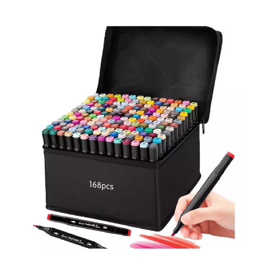Set Marcadores Doble Punta x 168 Colores