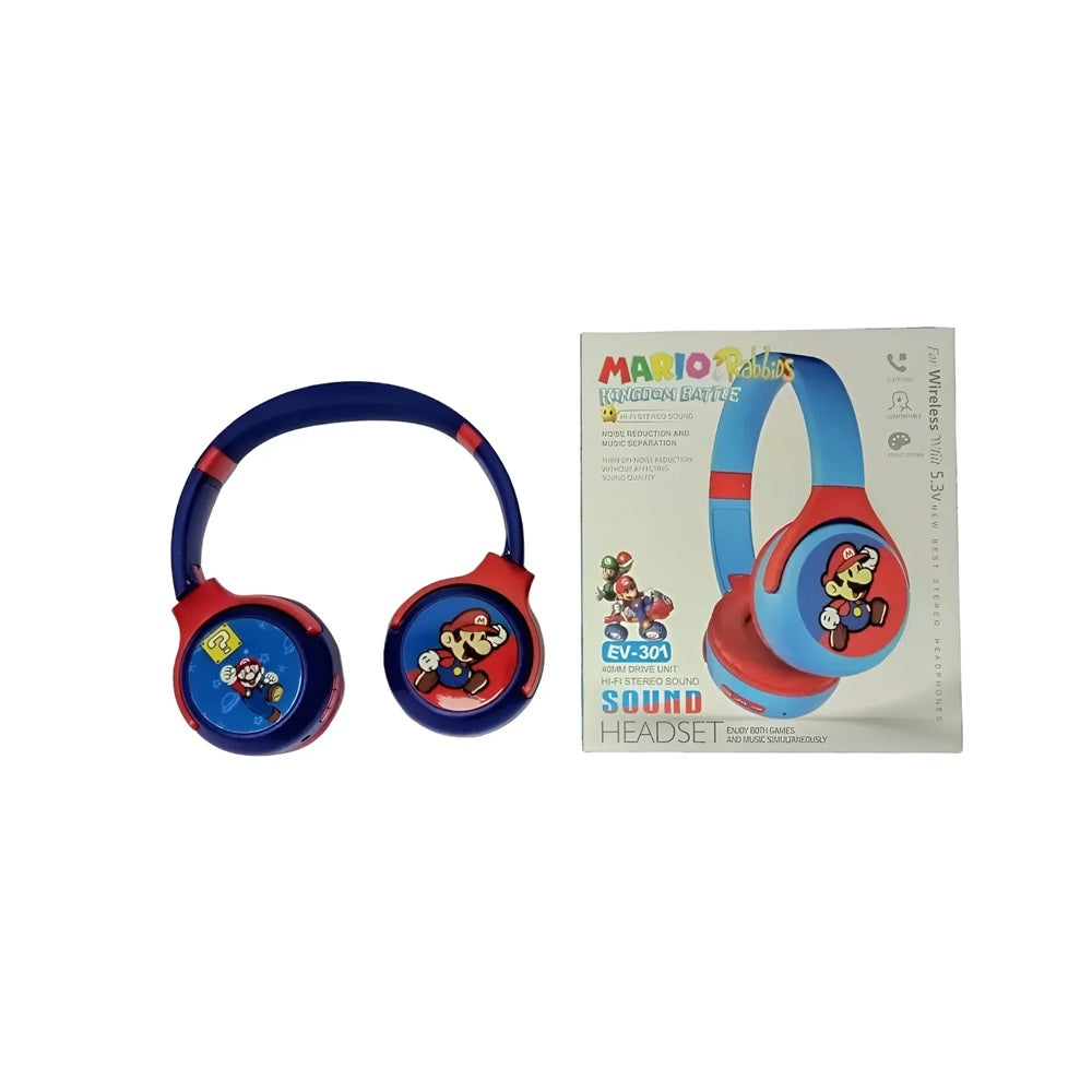 Audifonos Diadema Mario Bros Bluetooth Microfono Recargables