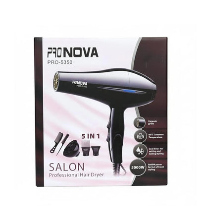 Secador De Cabello Profesional Negro Con Kit De Accesorios