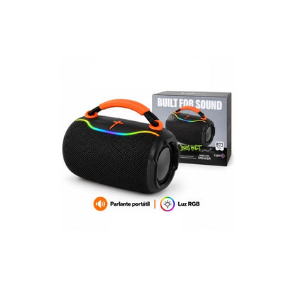 Parlante Portátil Bluetooth Bass Kult B73 Con Luz RGB Y Manija De Transporte