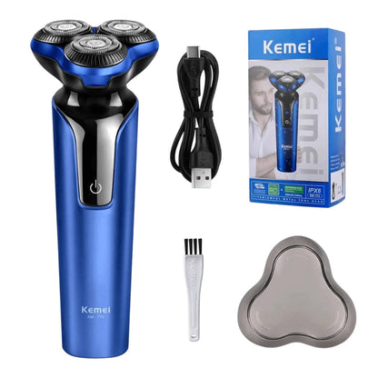Afeitadora Eléctrica Rotativa Kemei KM-773 – 3 Cabezales Flexibles