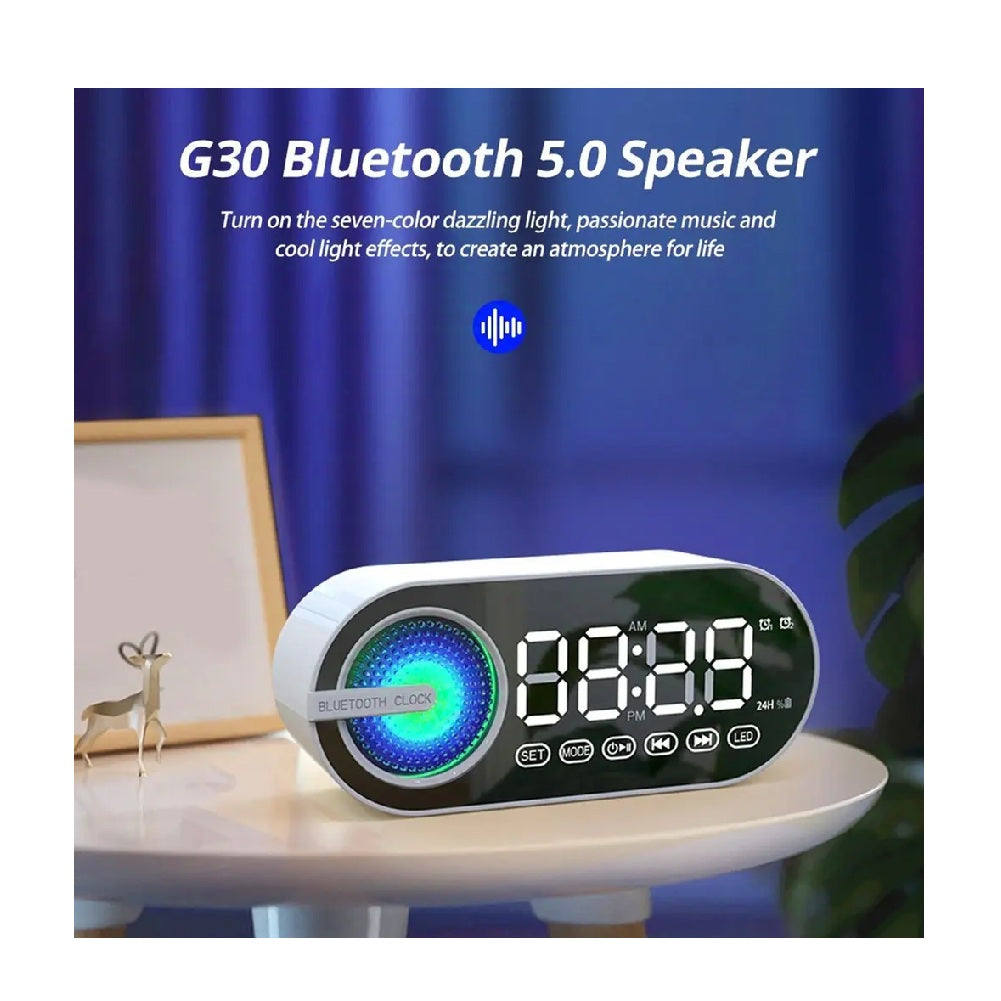 Reloj Despertador Digital Con Parlante Bluetooth Y Luces LED