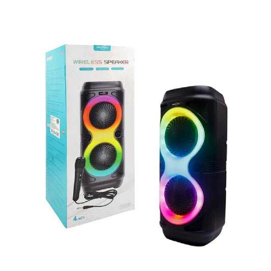 Parlante Bluetooth Inalámbrico Doble De 4 Pulgadas Karaoke Con Micrófono