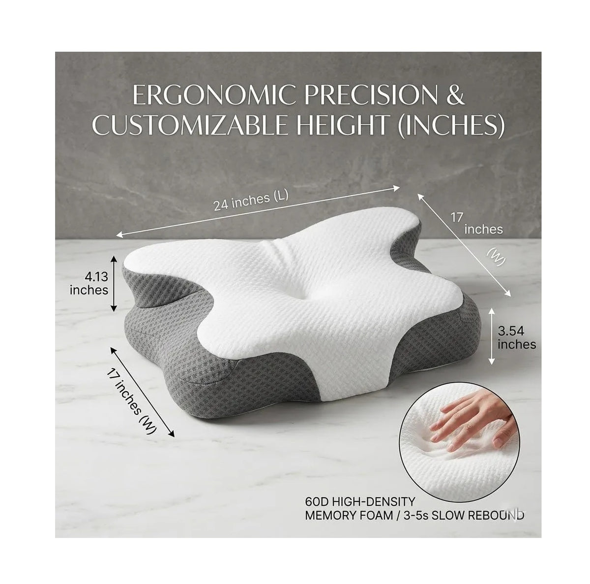 Almohada Ortopédica Cervical Ergonómica 2 En 1