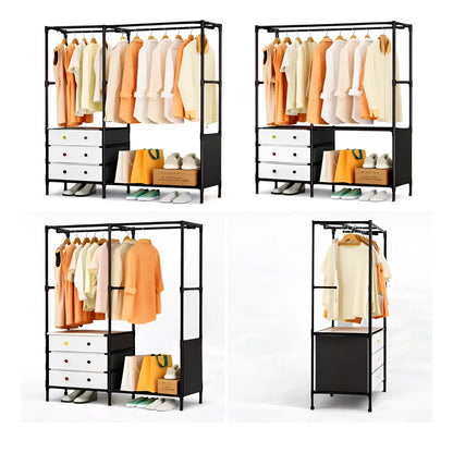 Clóset Organizador Armable Doble Con Perchero Y Cajonera