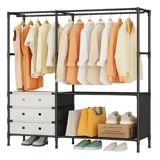 Clóset Organizador Armable Doble Con Perchero Y Cajonera