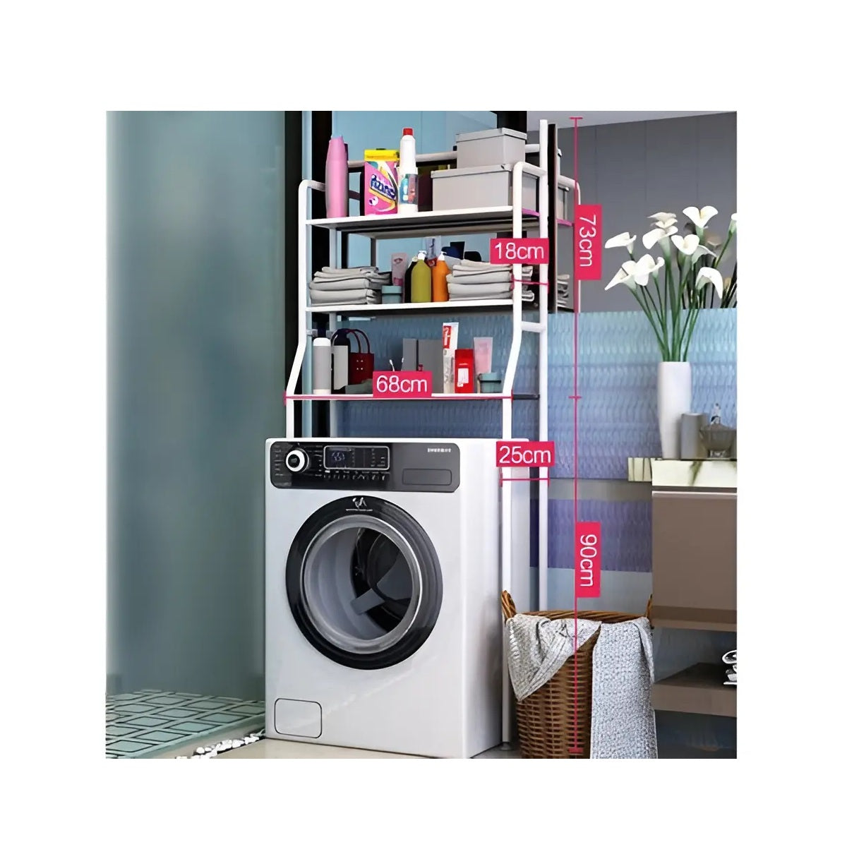 Estante Organizador De 3 Niveles Para Lavadora Y Baño