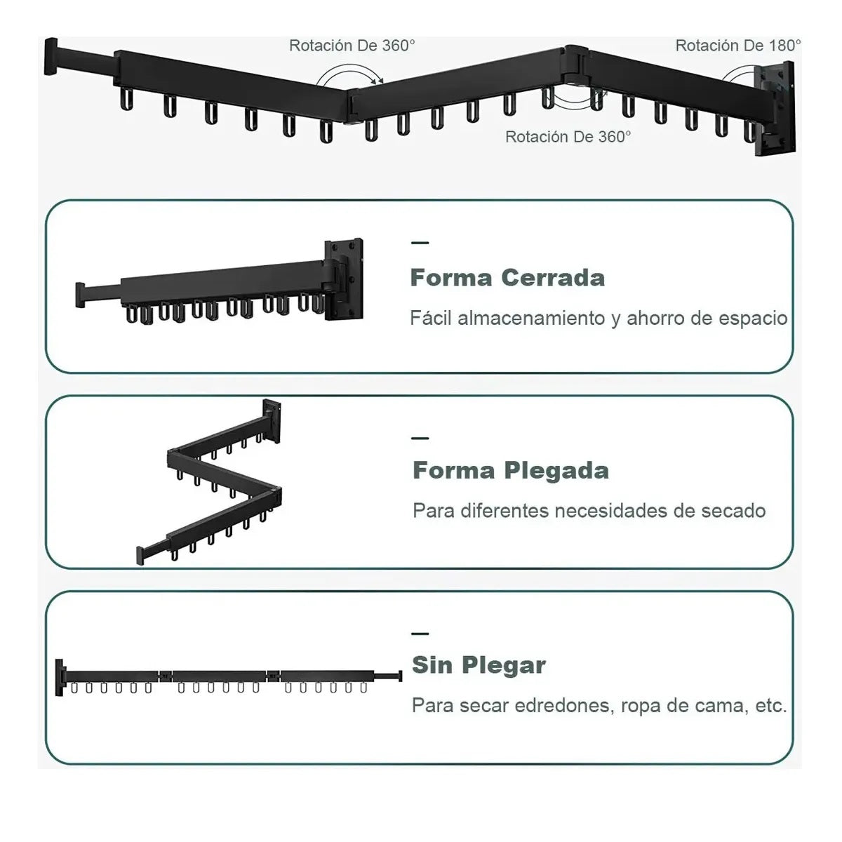 Colgador De Ropa Abatible Y Plegable De Pared Tendedero De Ropa