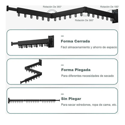 Colgador De Ropa Abatible Y Plegable De Pared Tendedero De Ropa