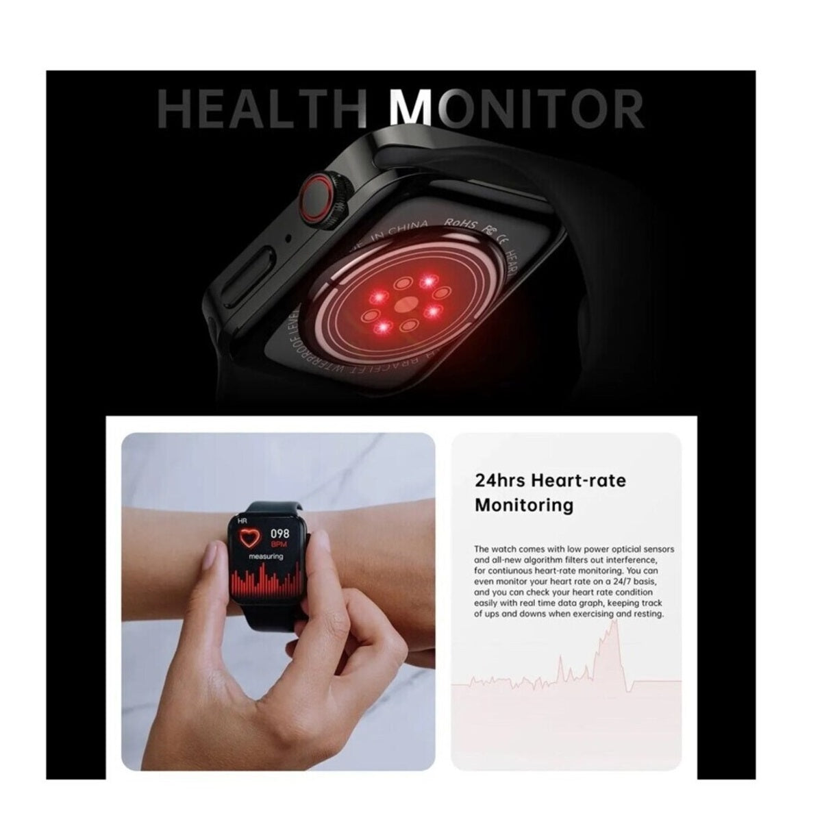 SmartWatch Serie 8 – Monitor Salud, Notificaciones, Diseño Premium