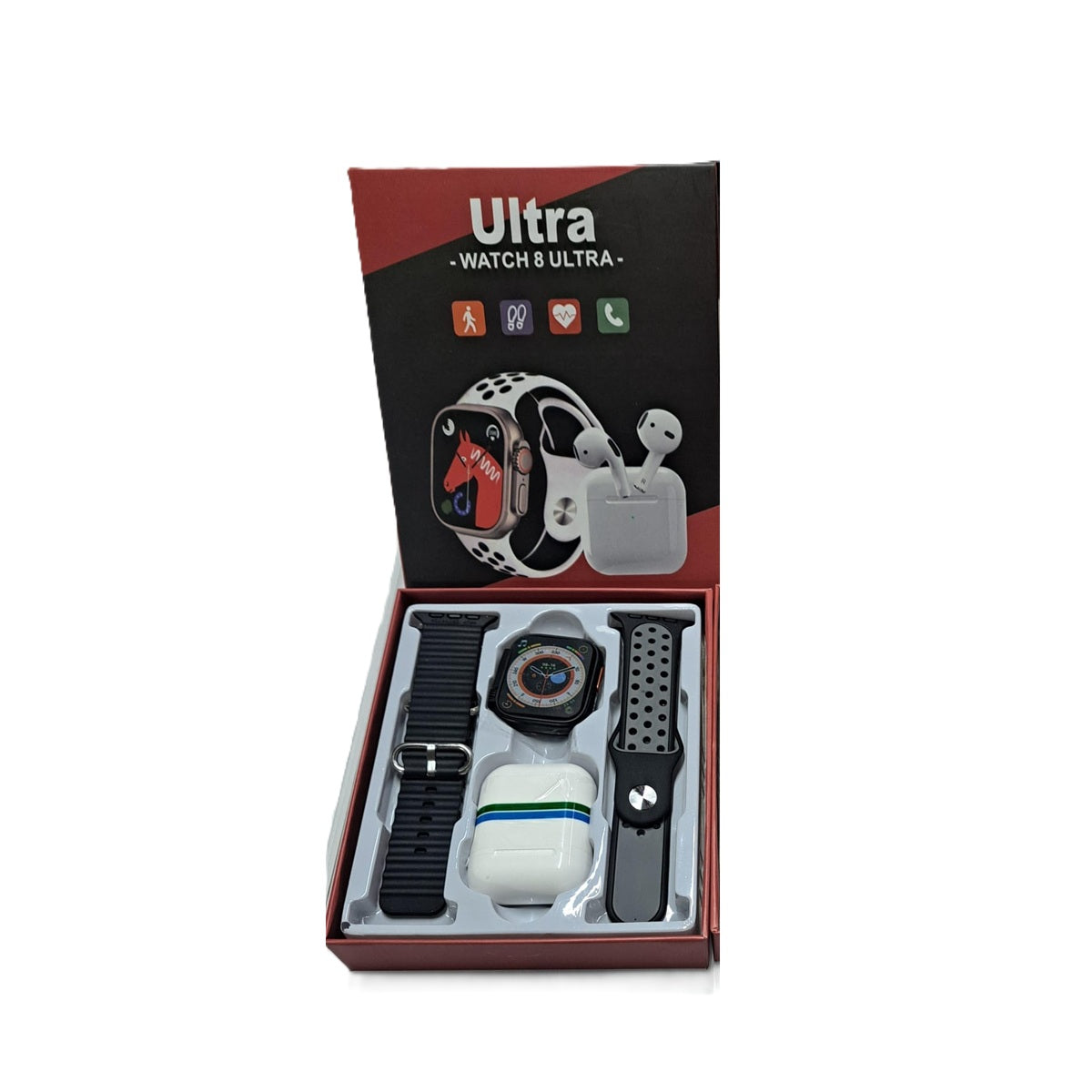 Kit Reloj Inteligente Smartwatch Con Audifonos Inalambricos