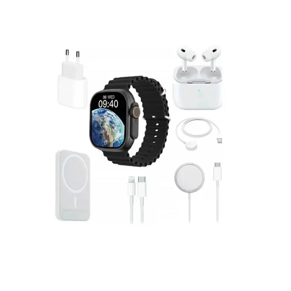 Combo Reloj Inteligente + Audífonos + Power Bank
